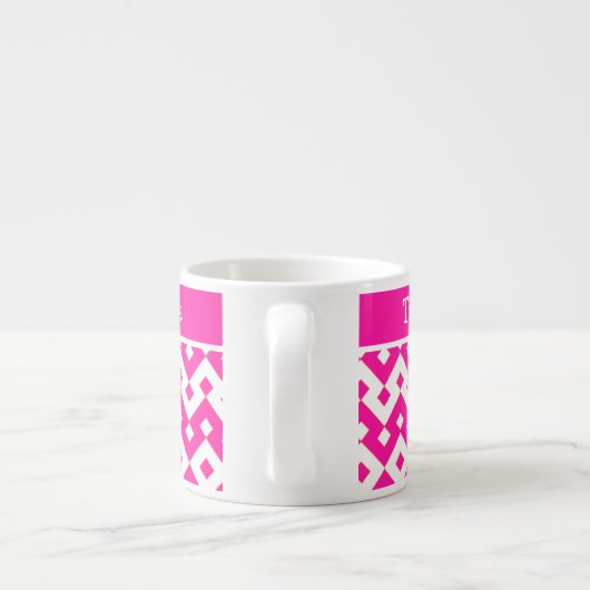 Aangepaste Mok Espresso, Snoep roze geometrisch (Achterkant)