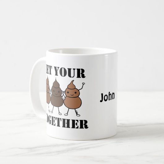 Aangepaste mok Funny Poop Mok Gepersonaliseerde aa (Voorkant links)