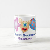 Aangepaste Mok Happy Birthday Leuke kleurrijke bal (Center)