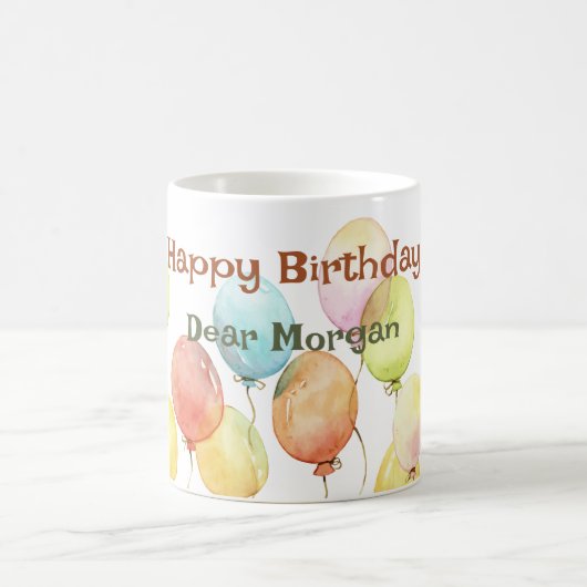 Aangepaste Mok Happy Birthday Leuke Waterverf Ball (Center)