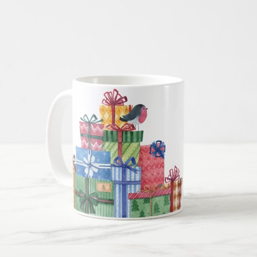 Aangepaste Mok Happy Birthday Waterverf geschenken (Voorkant links)