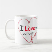 Aangepaste Mok Ik hou van mijn Franse Bulldog Fore (Links)