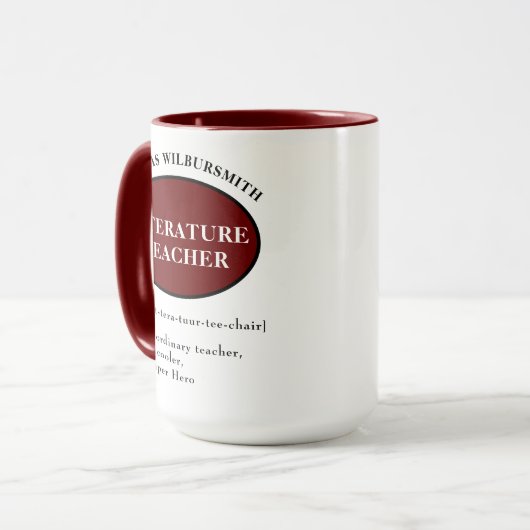 Aangepaste Mok Literatuurleraar (Voorkant links)