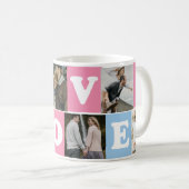 Aangepaste mok met 6 foto collage Gepersonaliseerd (Voorkant rechts)