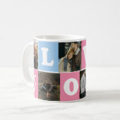Aangepaste mok met 6 foto collage Gepersonaliseerd (Voorkant links)