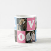 Aangepaste mok met 6 foto collage Gepersonaliseerd (Center)