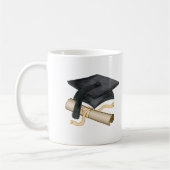Aangepaste mok met afstudeerhoed en diploma  (Links)