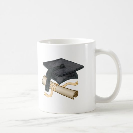 Aangepaste mok met afstudeerhoed en diploma  (Rechts)
