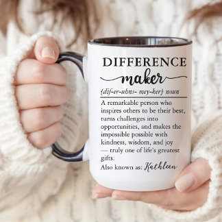 Aangepaste mok met “Difference Marker” voor leraar
