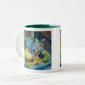 Aangepaste Mok met een Art Coffee met twee Katten (Voorkant links)