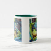 Aangepaste Mok met een Art Coffee met twee Katten (Center)