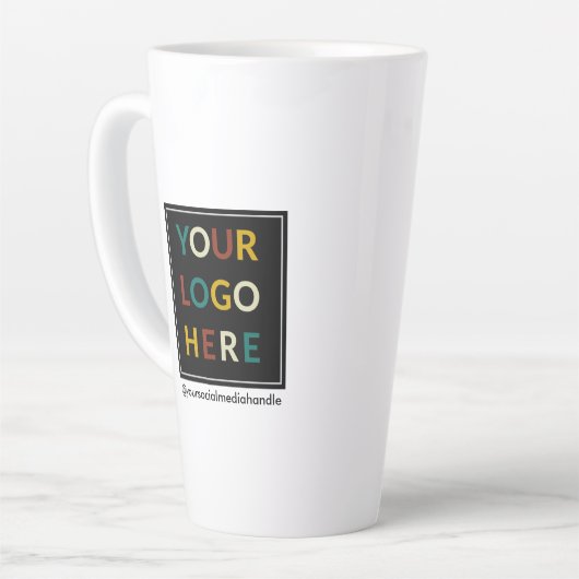 Aangepaste Mok met lange latte Logo, minimaal 17 o (Linkerhoek)