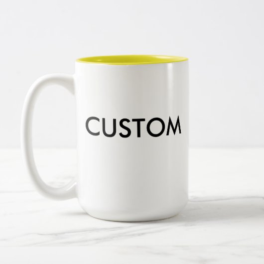 Aangepaste Mok met twee tonen, groot, 15 oz - GEEL (Links)