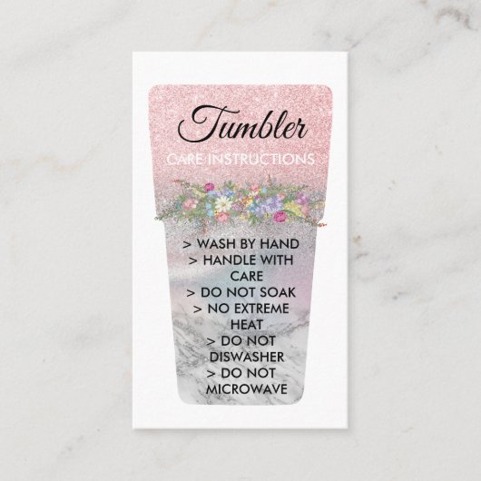 Aangepaste Mok met vinylbedrukte tumbler-instructi Visitekaartje (Voorkant)