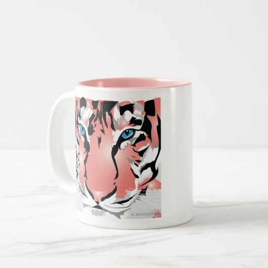 AANGEPASTE MOK - PEACH TIGER (Voorkant links)