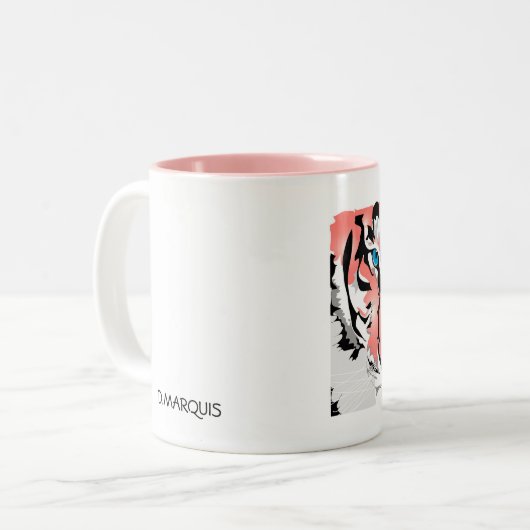 AANGEPASTE MOK - PEACH TIGER (Voorkant links)