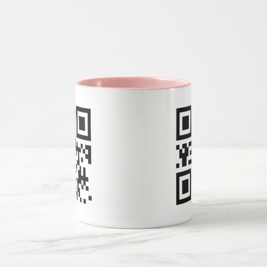 Aangepaste Mok QR-code met roze handgreep (Midden)
