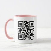 Aangepaste Mok QR-code met roze handgreep (Links)
