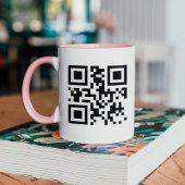 Aangepaste Mok QR-code met roze handgreep