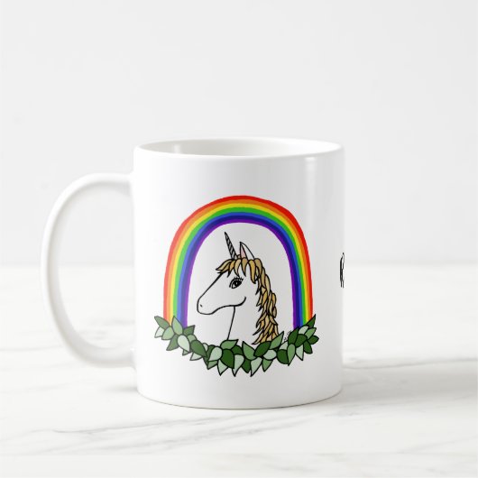Aangepaste Mok regenboog Unicorn Aangepaste Unicor (Links)