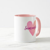 Aangepaste Mok roze hart (Voorkant rechts)