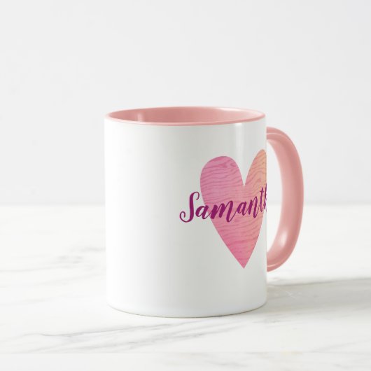 Aangepaste Mok roze hart (Voorkant rechts)