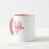 Aangepaste Mok roze hart (Voorkant links)