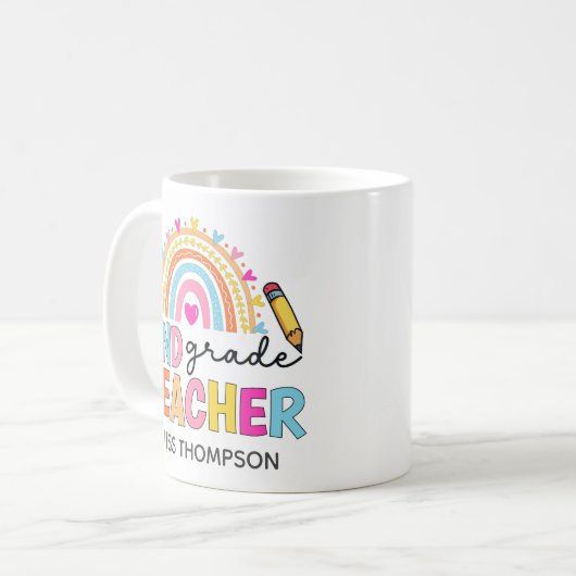 Aangepaste Mok van de tweede klas van de regenboog (Voorkant links)