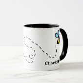 Aangepaste Mok van het Bumblebee Heart Pattern (Voorkant rechts)