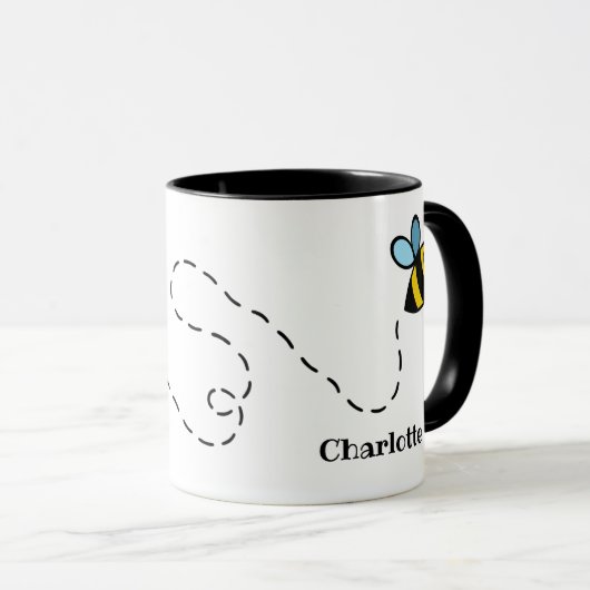 Aangepaste Mok van het Bumblebee Heart Pattern (Voorkant rechts)