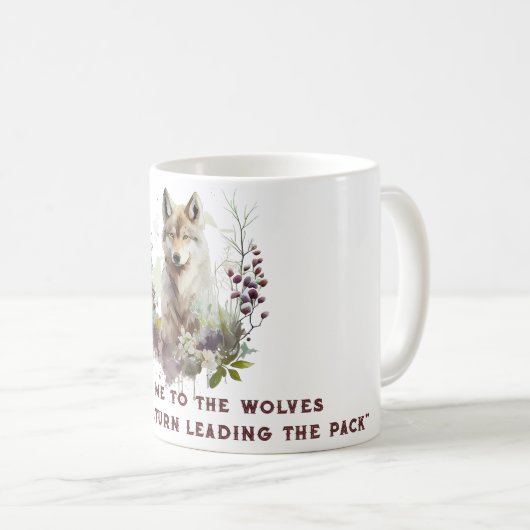 Aangepaste Mok van het Citaat van Wolf Koffie (Voorkant rechts)