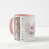 Aangepaste Mok van het handvat van de Foto Roze ha (Voorkant links)