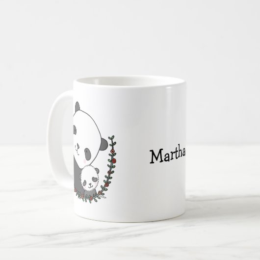 Aangepaste Mok van Mug Cute Panda Mam Baby (Voorkant links)