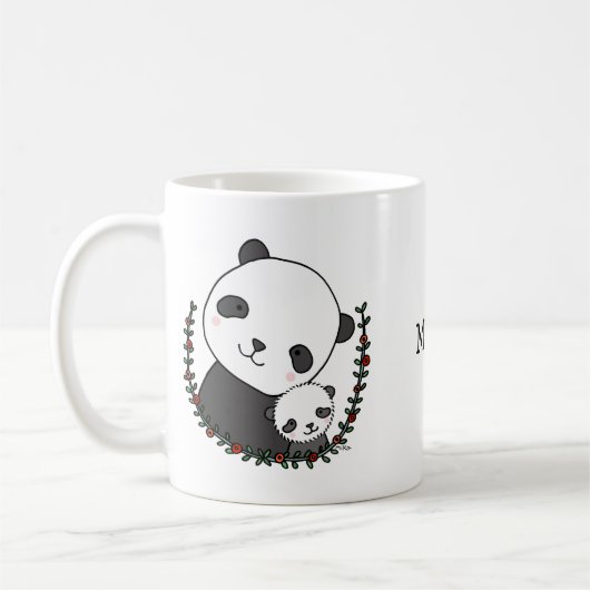 Aangepaste Mok van Mug Cute Panda Mam Baby (Links)