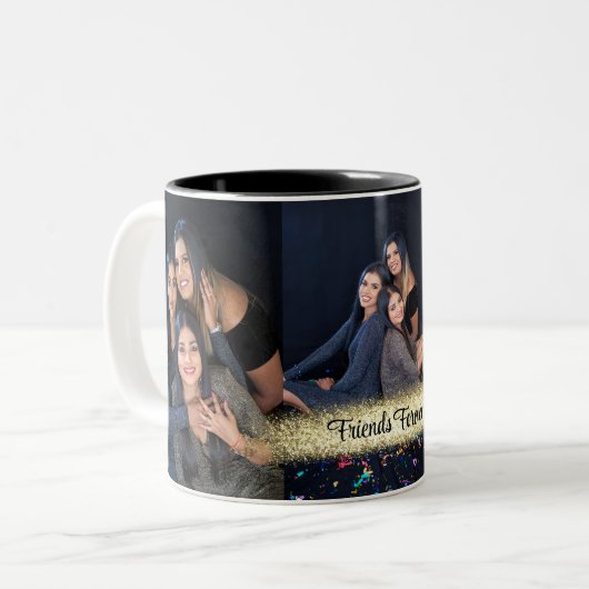 Aangepaste mok voor 3 foto's met foto's koffie (Voorkant links)