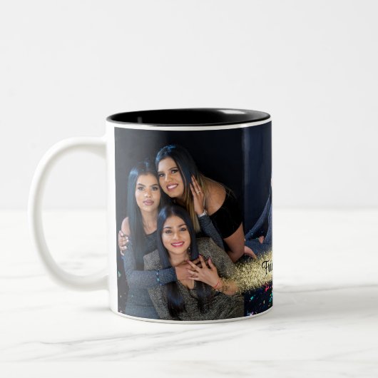 Aangepaste mok voor 3 foto's met foto's koffie (Links)