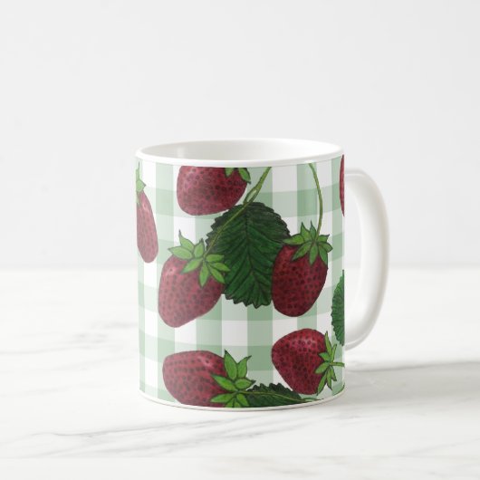 Aangepaste Mok voor aardbeienkoffie (Voorkant rechts)