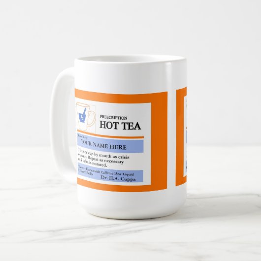 Aangepaste Mok voor beschrijvingsthee (Voorkant links)