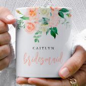 Aangepaste Mok voor Blush Floral Bridesmaid