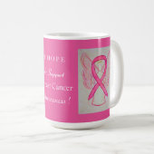 Aangepaste Mok voor borstkankerbewustmaking Ribbon (Voorkant rechts)