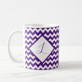 Aangepaste mok voor chevron-monogram koffie in kle (Links)