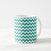 Aangepaste mok voor chevron-monogram koffie in kle (Voorkant rechts)