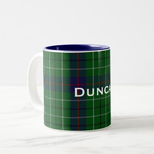 Aangepaste Mok voor Clan Duncan Tartan (Voorkant links)