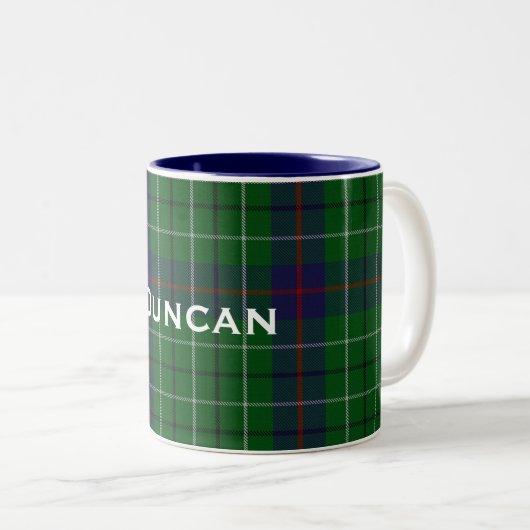 Aangepaste Mok voor Clan Duncan Tartan (Voorkant rechts)