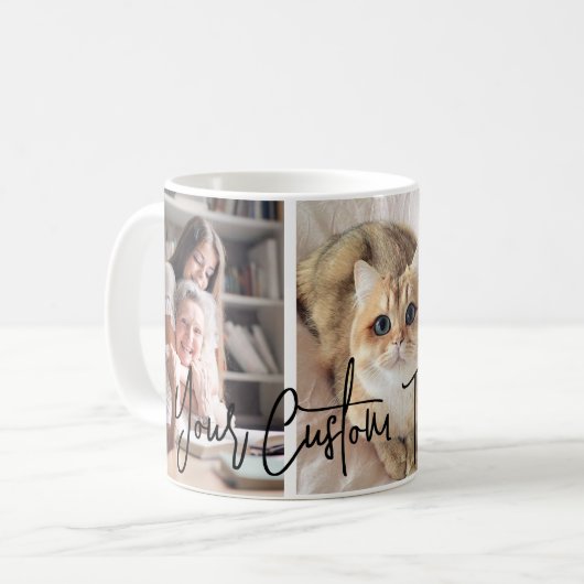 Aangepaste Mok voor drie fotocollage (Voorkant links)