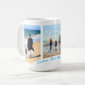 Aangepaste Mok voor fotocollage met tekstnaam (Voorkant links)