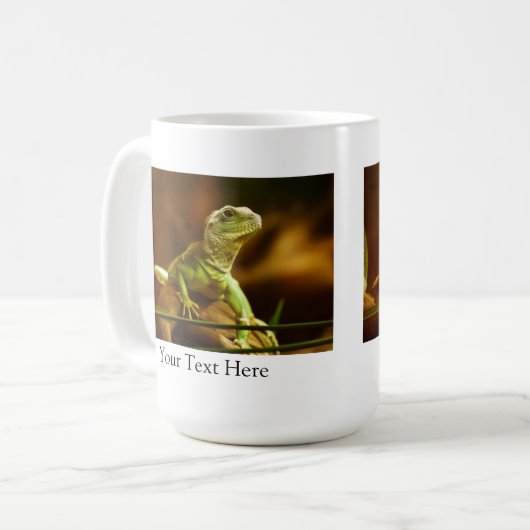 Aangepaste Mok voor groene hagedis (Voorkant links)