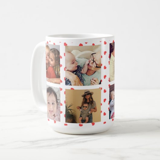 Aangepaste Mok voor het liefhebben van Collage Fam (Voorkant links)