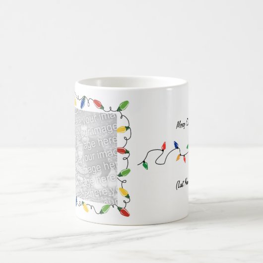 Aangepaste Mok voor kerstverlichting met foto's (Center)