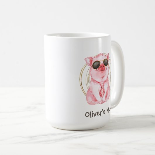 Aangepaste Mok voor klare varkenskoffie (Voorkant rechts)